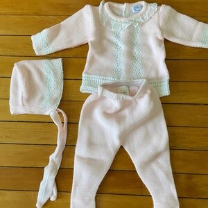 3 piece baby knit outfit